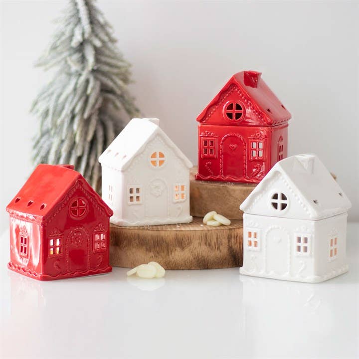 Witte oliebrander voor peperkoekhuis voor Kerstmis