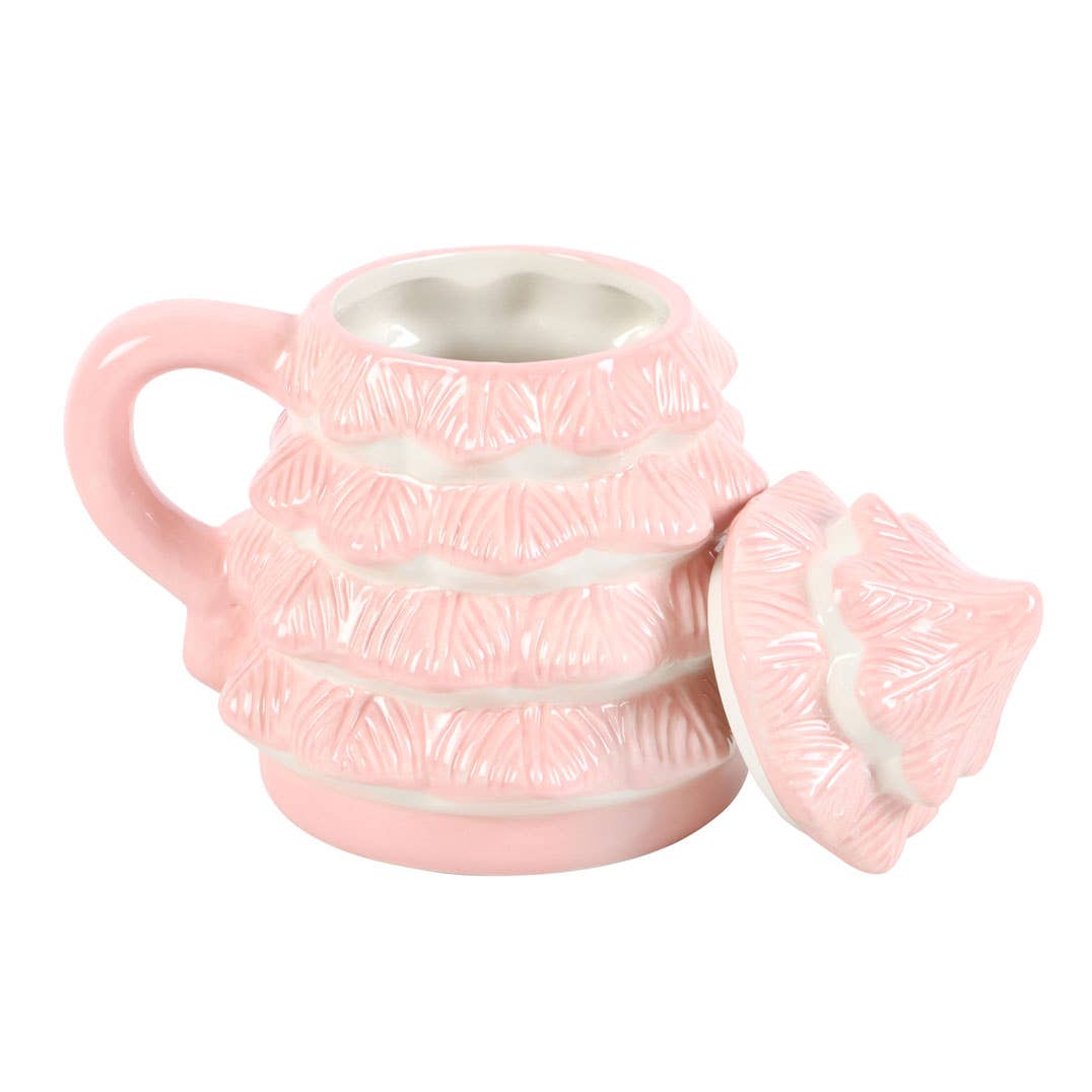 Roze mok in de vorm van een kerstboom