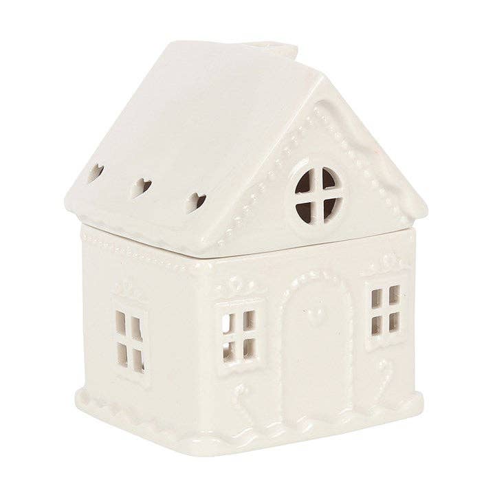 Witte oliebrander voor peperkoekhuis voor Kerstmis