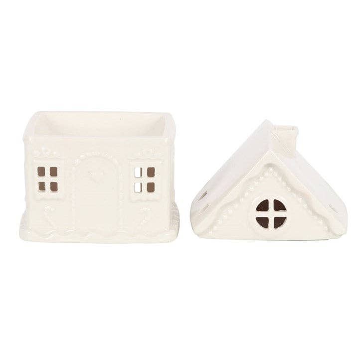 Witte oliebrander voor peperkoekhuis voor Kerstmis
