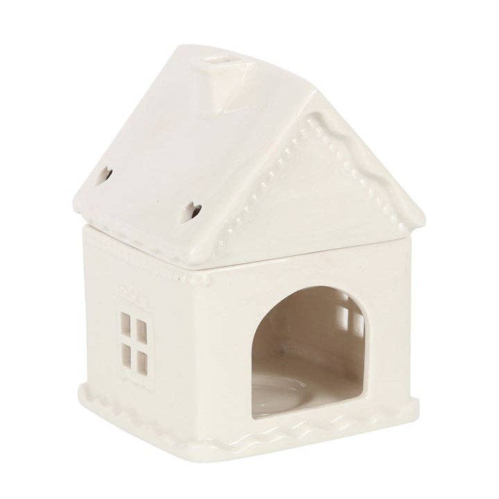 Witte oliebrander voor peperkoekhuis voor Kerstmis
