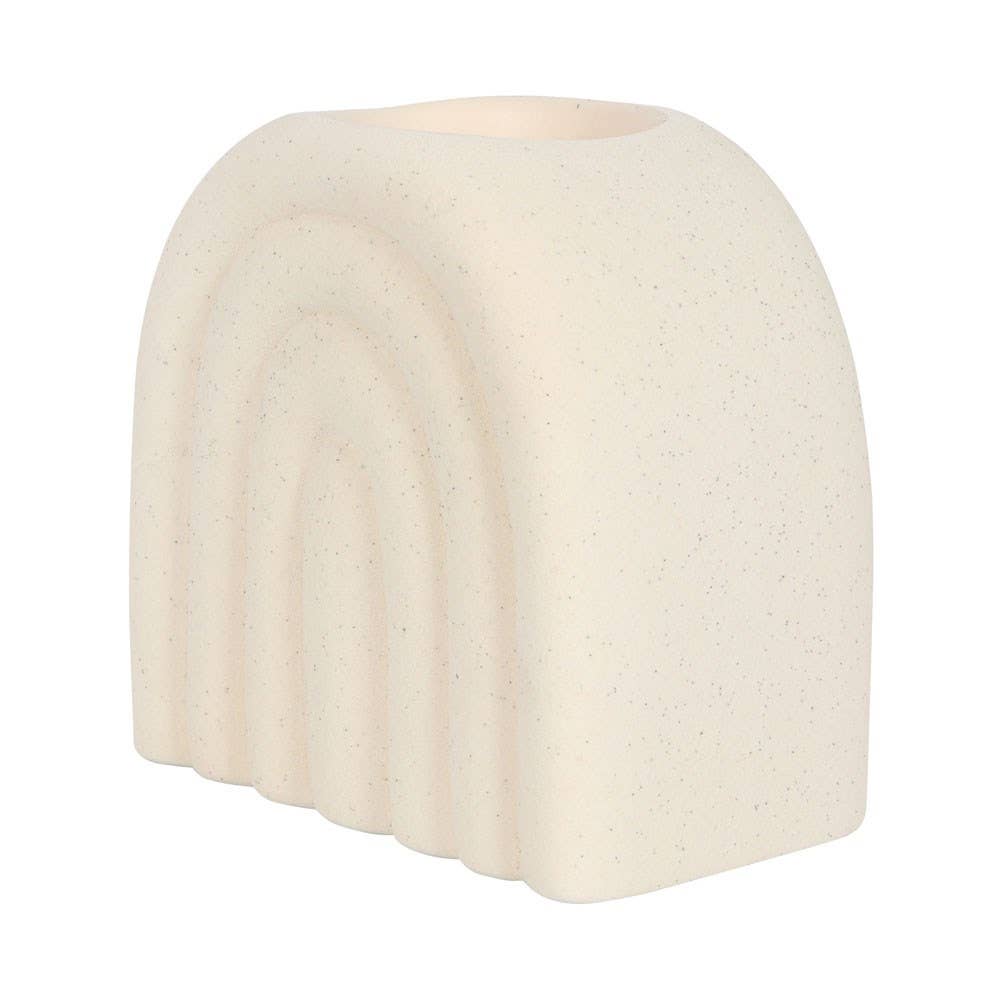 Minimalistische Cream Speckle Arch oliebrander en wasverwarmer