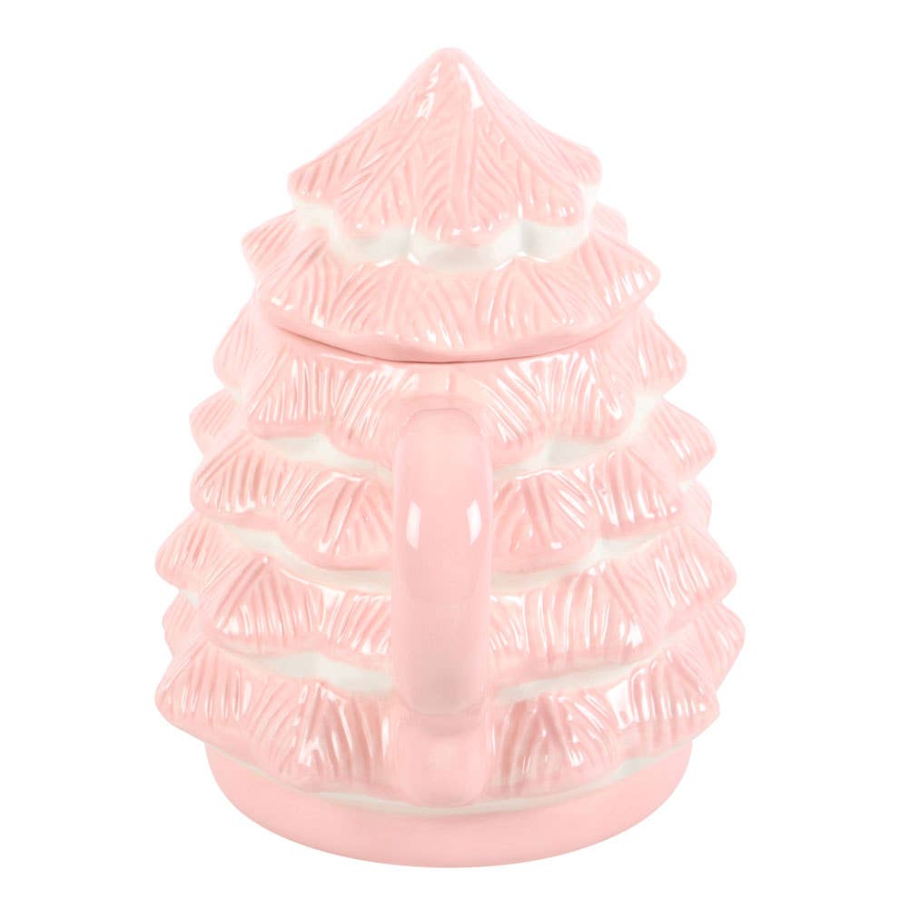 Roze mok in de vorm van een kerstboom