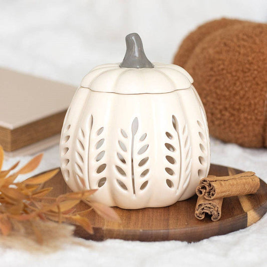 Crème Herfstblad Uitsnede Pompoen Oliebrander en Wasverwarmer