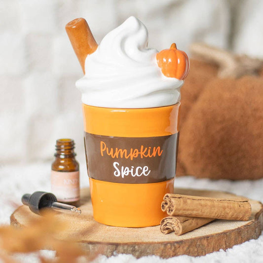 Herfst Pompoen Specerijen Latte Met Deksel Oliebrander en Wasverwarmer