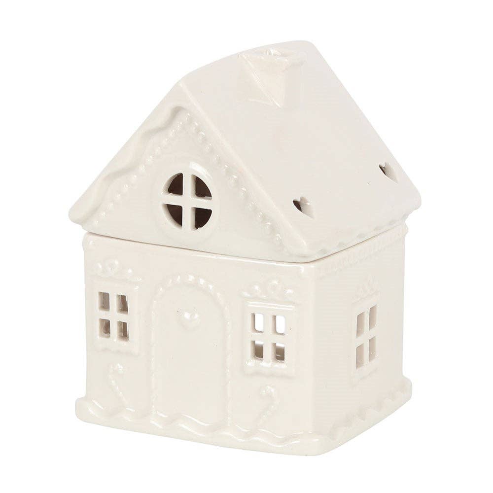 Witte oliebrander voor peperkoekhuis voor Kerstmis