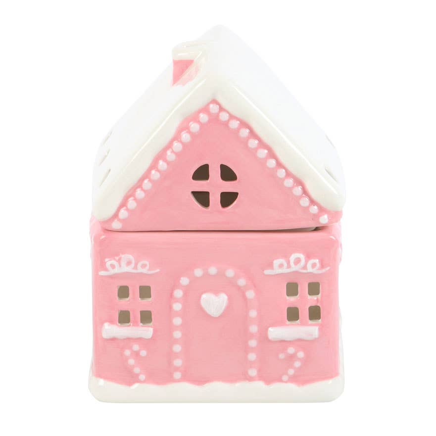 Pink Gingerbread House kerstoliebrander