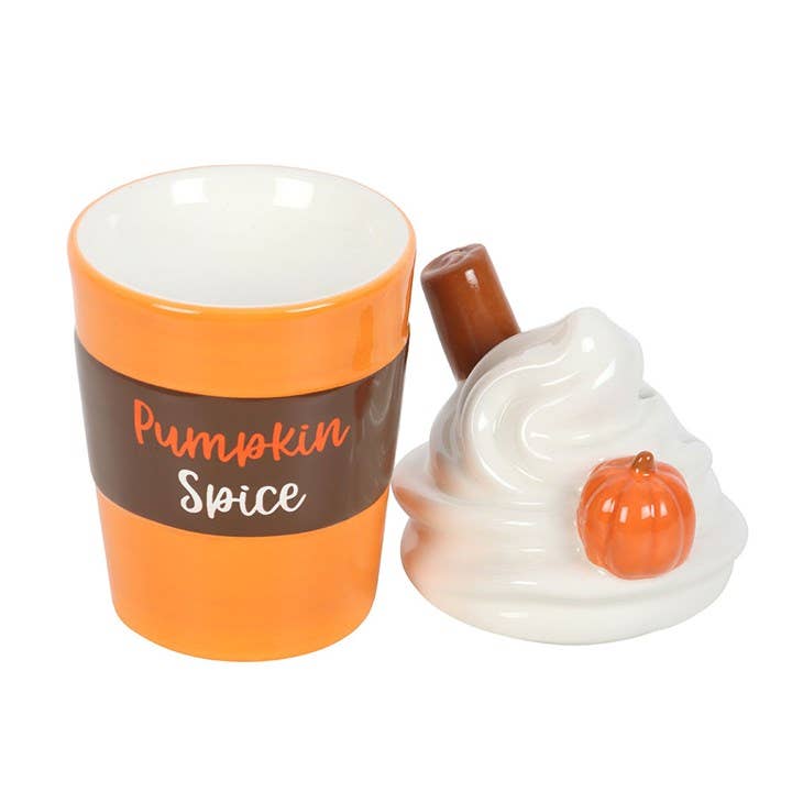 Herfst Pompoen Specerijen Latte Met Deksel Oliebrander en Wasverwarmer