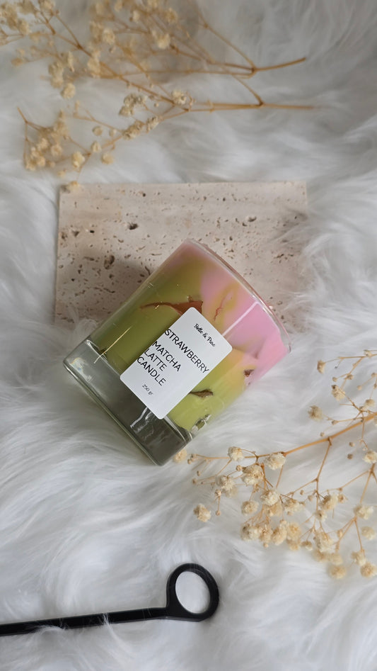 Strawberry  Matcha Latte Candle