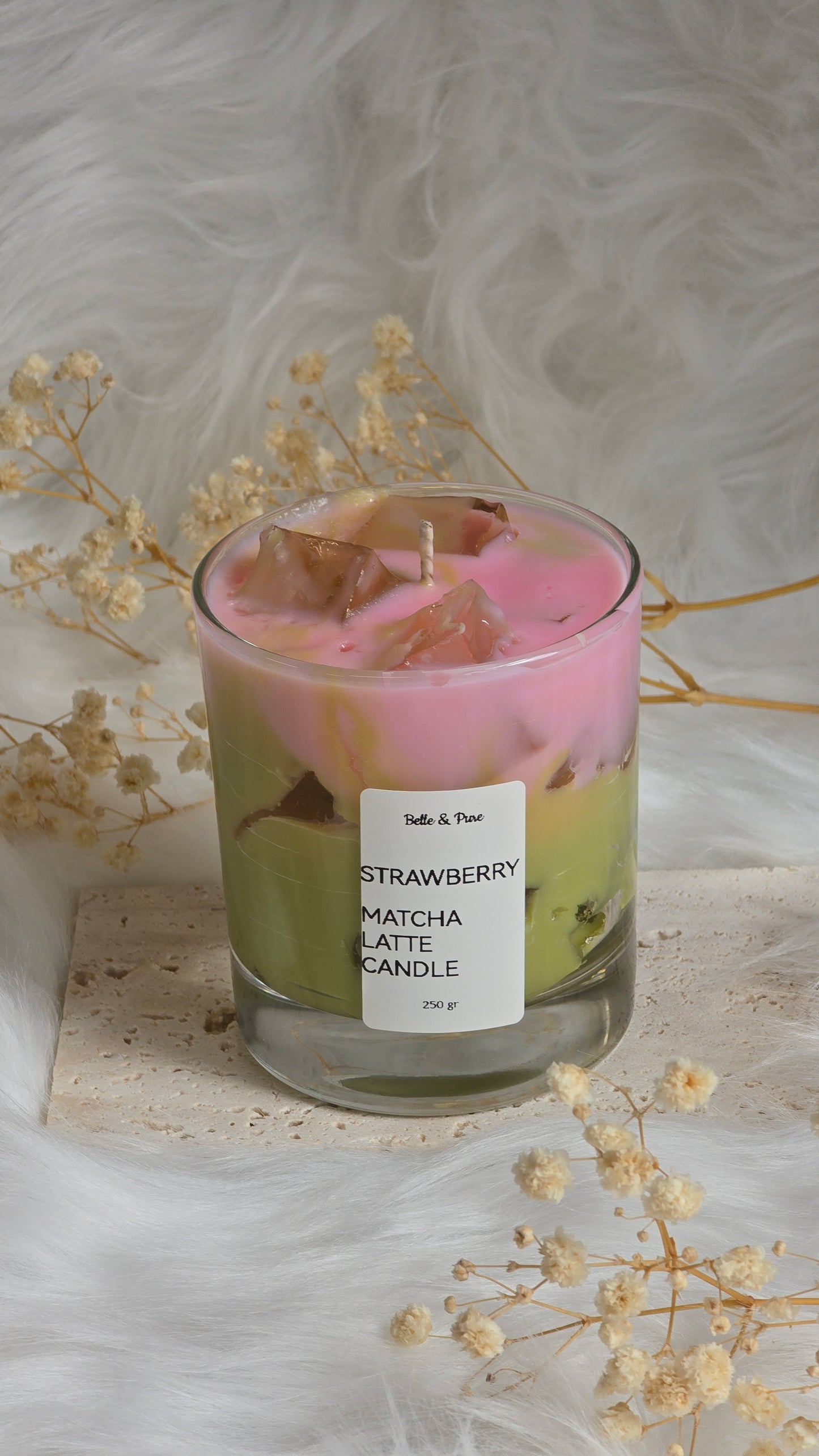 Strawberry  Matcha Latte Candle